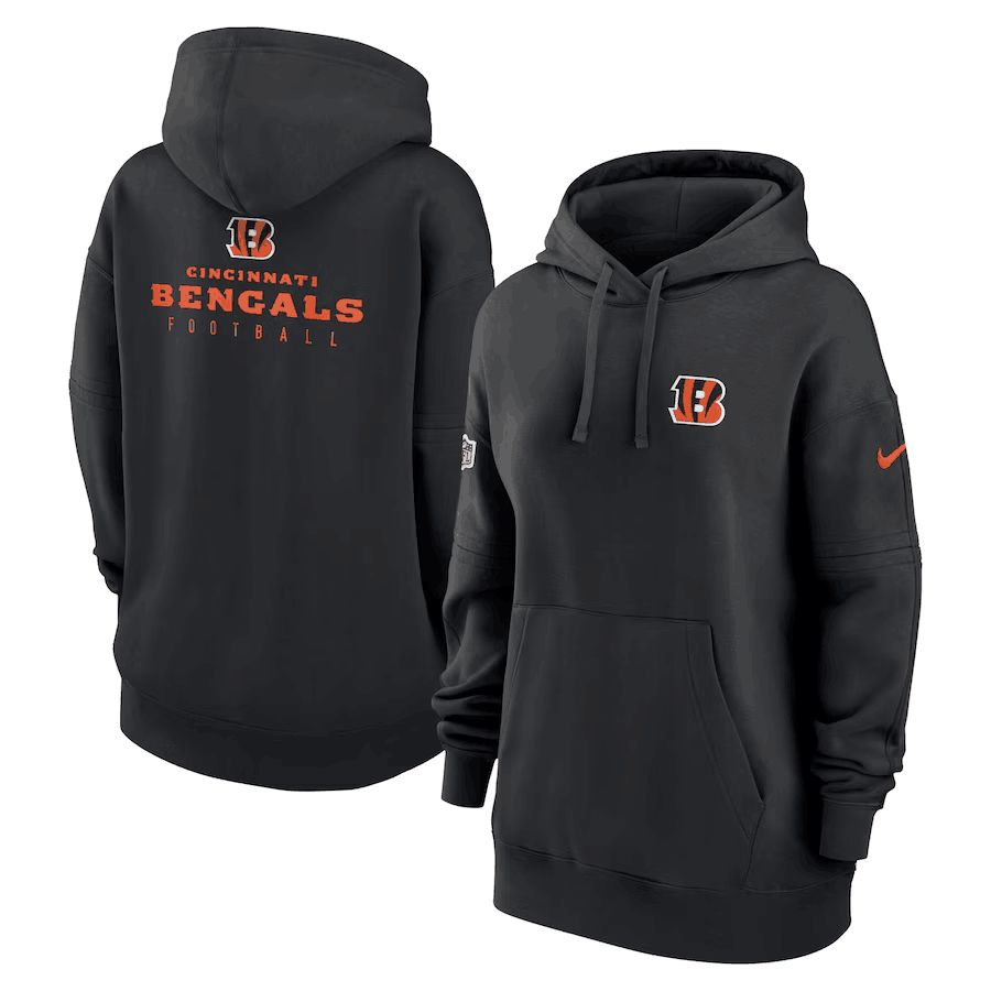 Women 2023 NFL Cincinnati Bengals black Sweatshirt style 1-0
